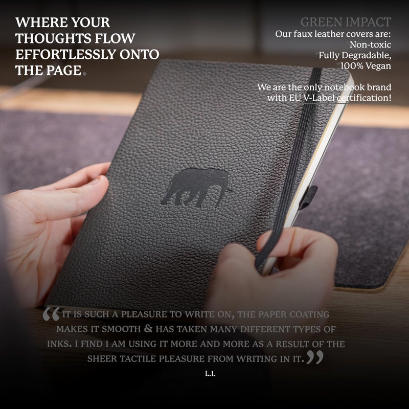 Dingbats* Notebooks Dingbats* Wildlife Plain Writing Journal Notebook A5 - Vegan Leather Hardcover - Ideal for Work, Travel - Pocket, Elastic Closure, & Bookmark - Image 4